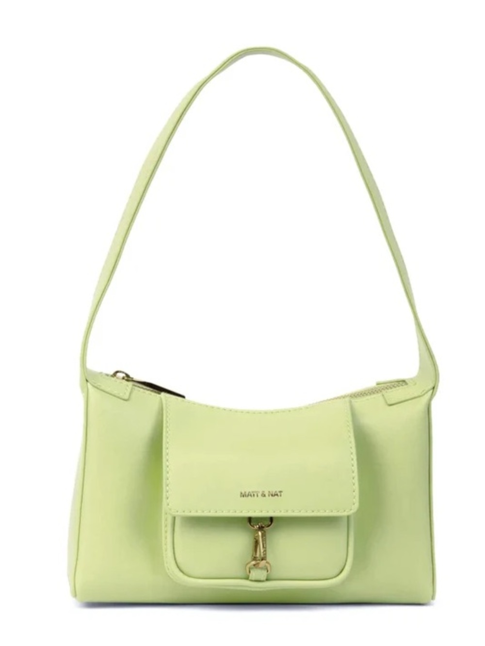Matt & Nat Pastel Lime Shoulder Bag with Front Pocket